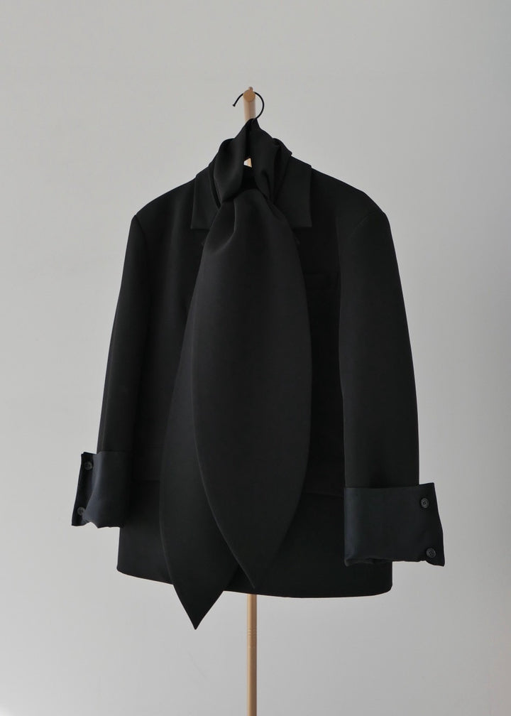 シアーコンビスリットジャケット_BLACK
