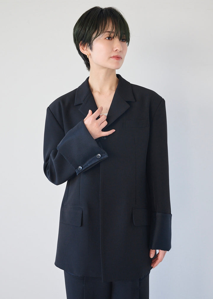 シアーコンビスリットジャケット_BLACK