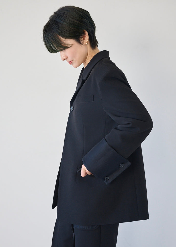 シアーコンビスリットジャケット_BLACK