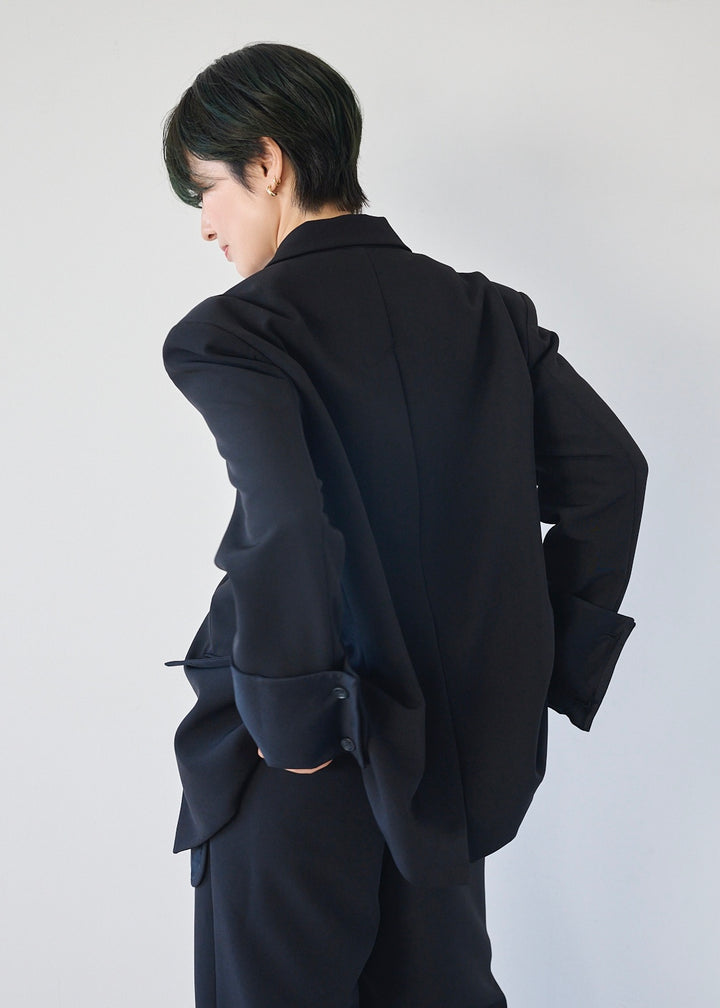 シアーコンビスリットジャケット_BLACK