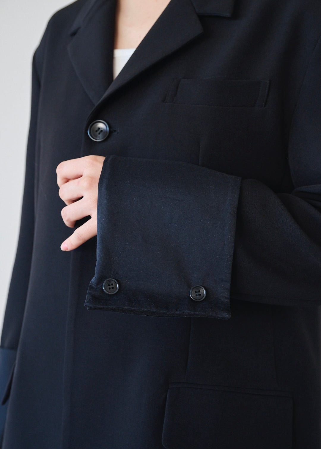 シアーコンビスリットジャケット_BLACK