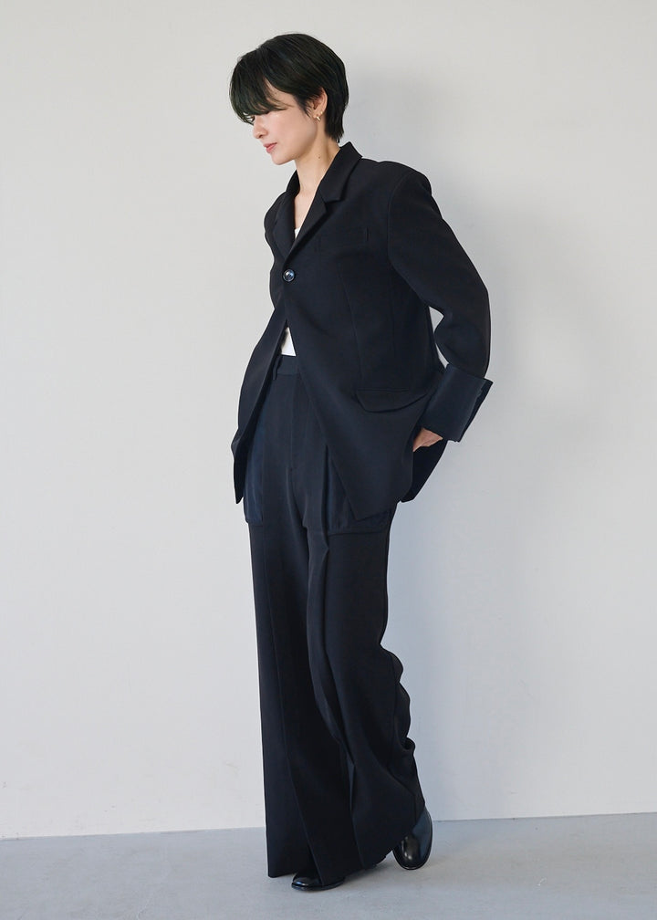 シアーコンビスリットジャケット_BLACK