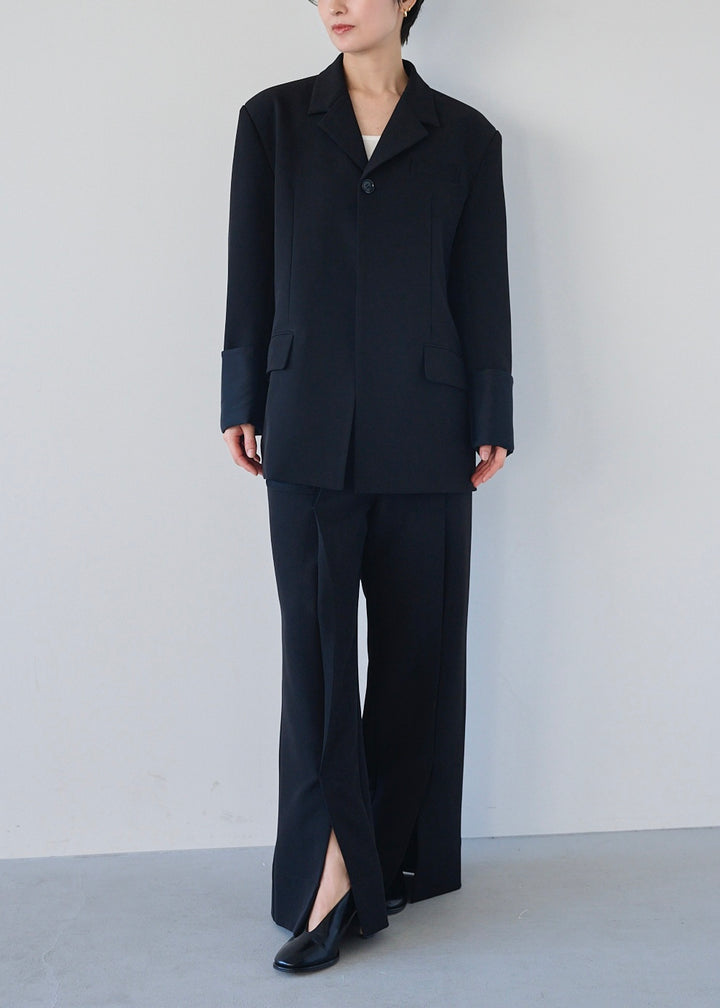 シアーコンビスリットジャケット_BLACK