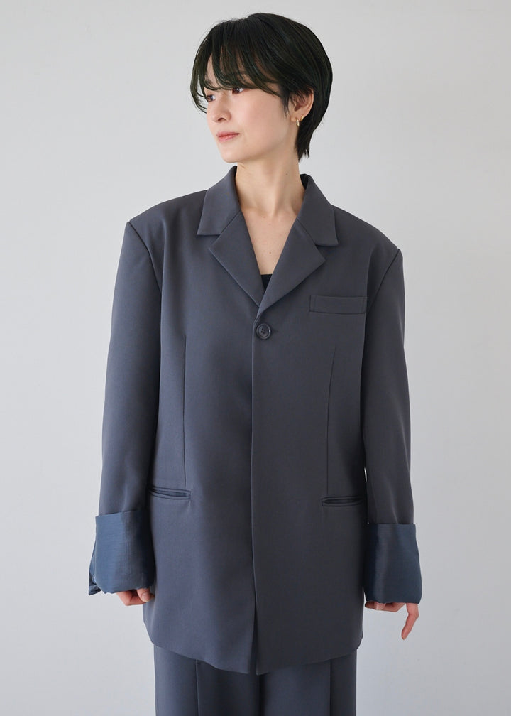 シアーコンビスリットジャケット_GREY