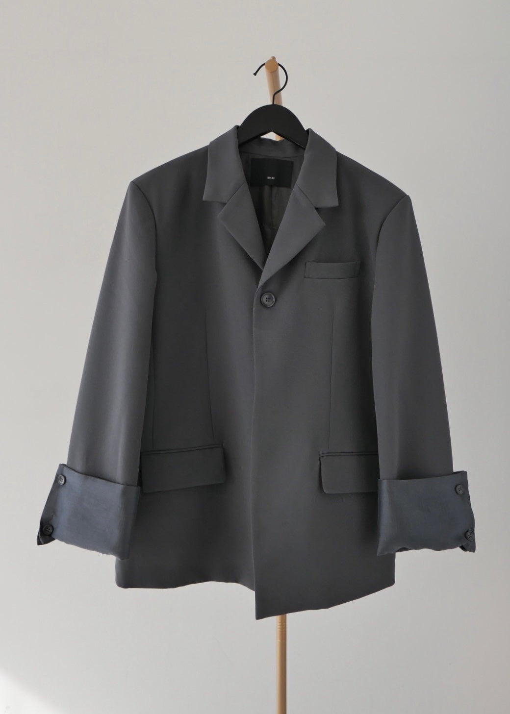 シアーコンビスリットジャケット_GREY