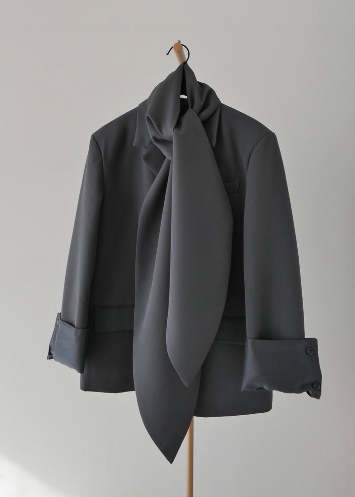 シアーコンビスリットジャケット_GREY