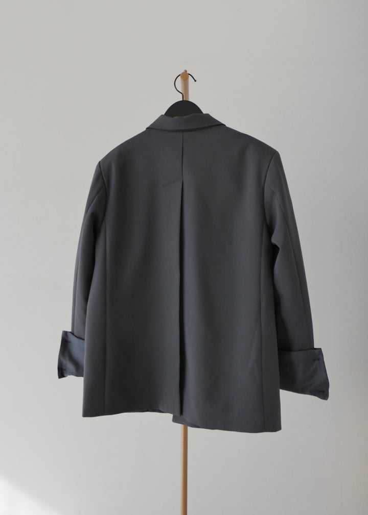 シアーコンビスリットジャケット_GREY