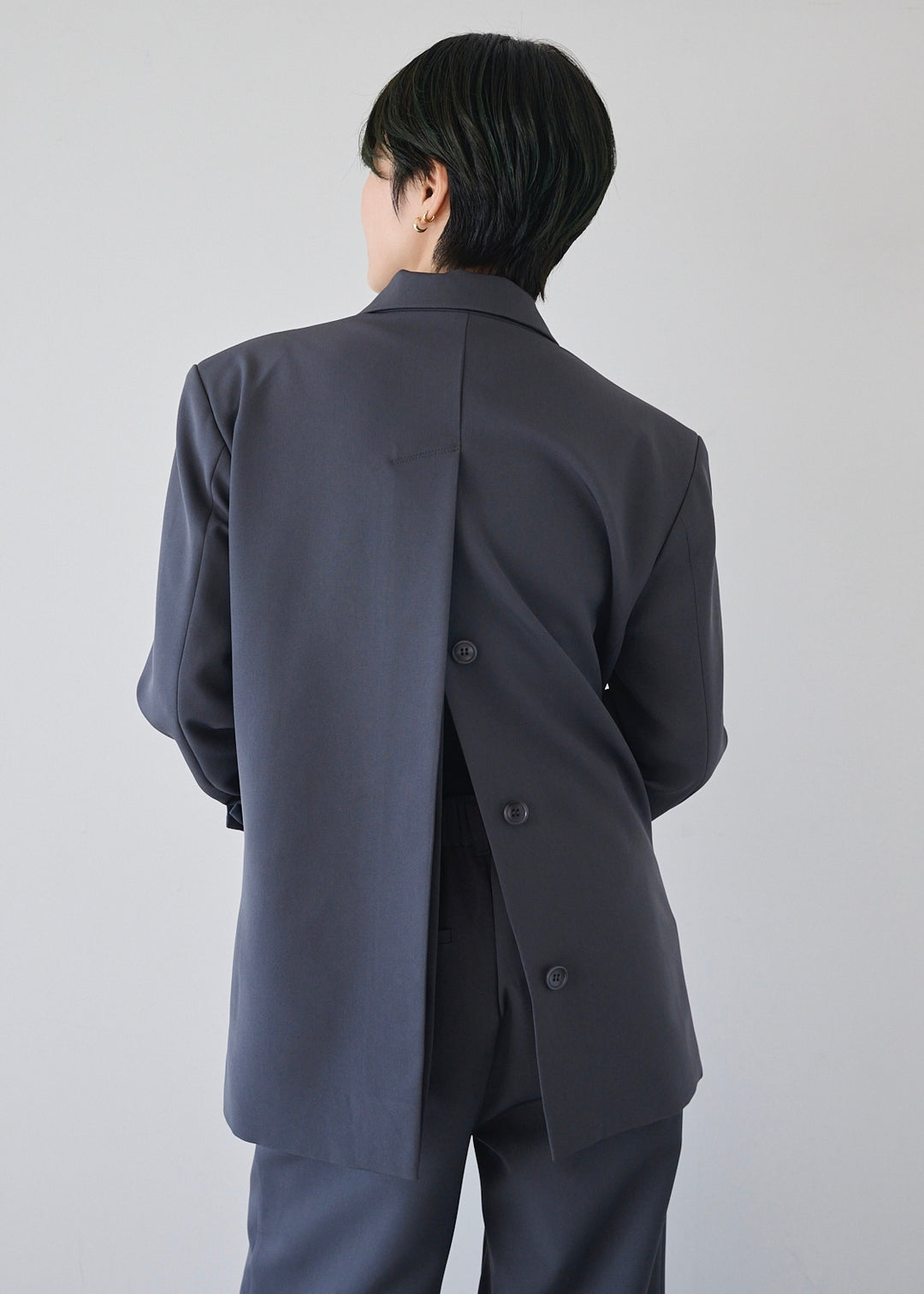 シアーコンビスリットジャケット_GREY