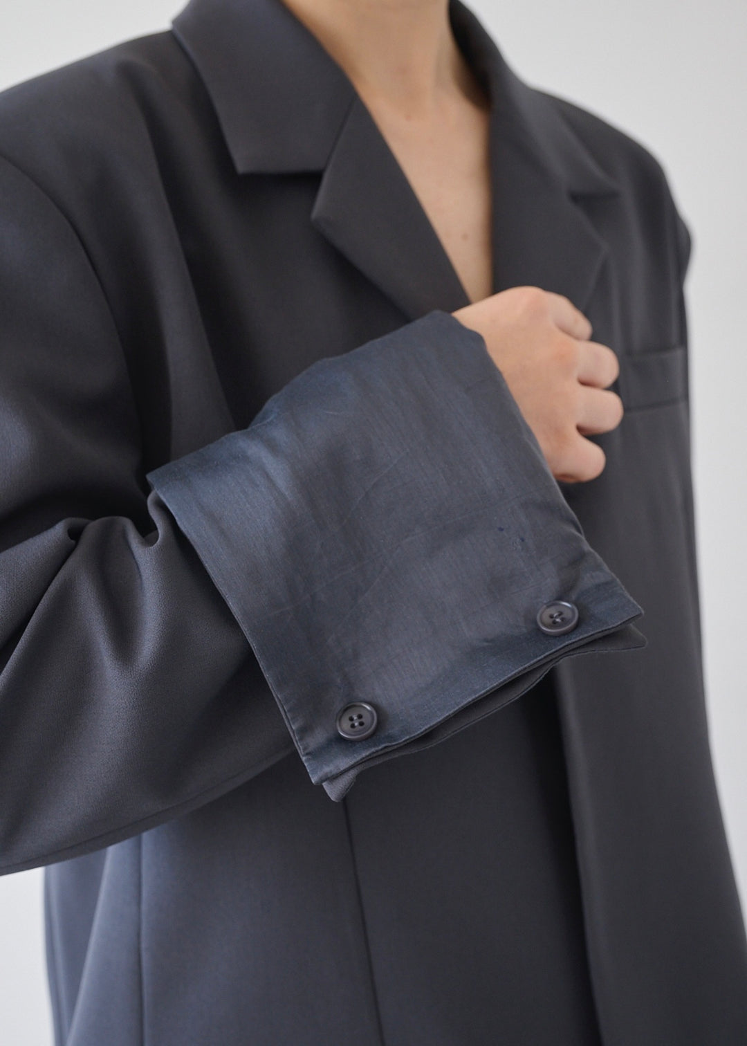 シアーコンビスリットジャケット_GREY