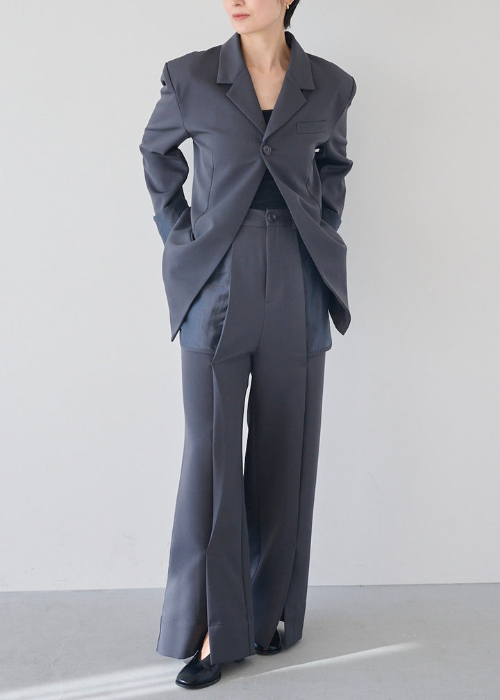 シアーコンビスリットジャケット_GREY