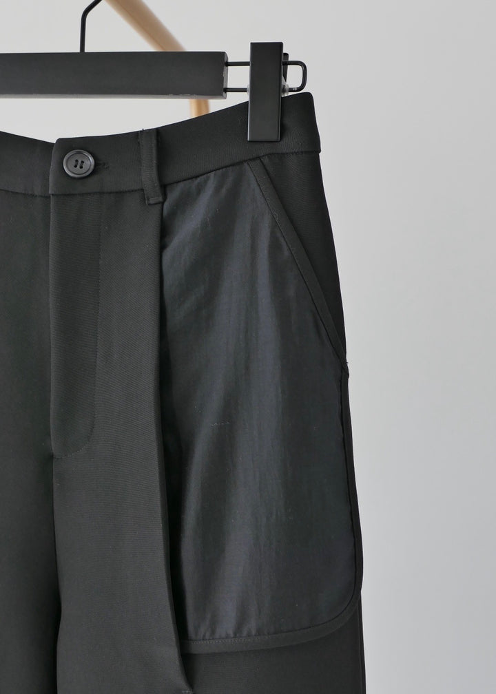 シアーコンビスリットパンツ_BLACK