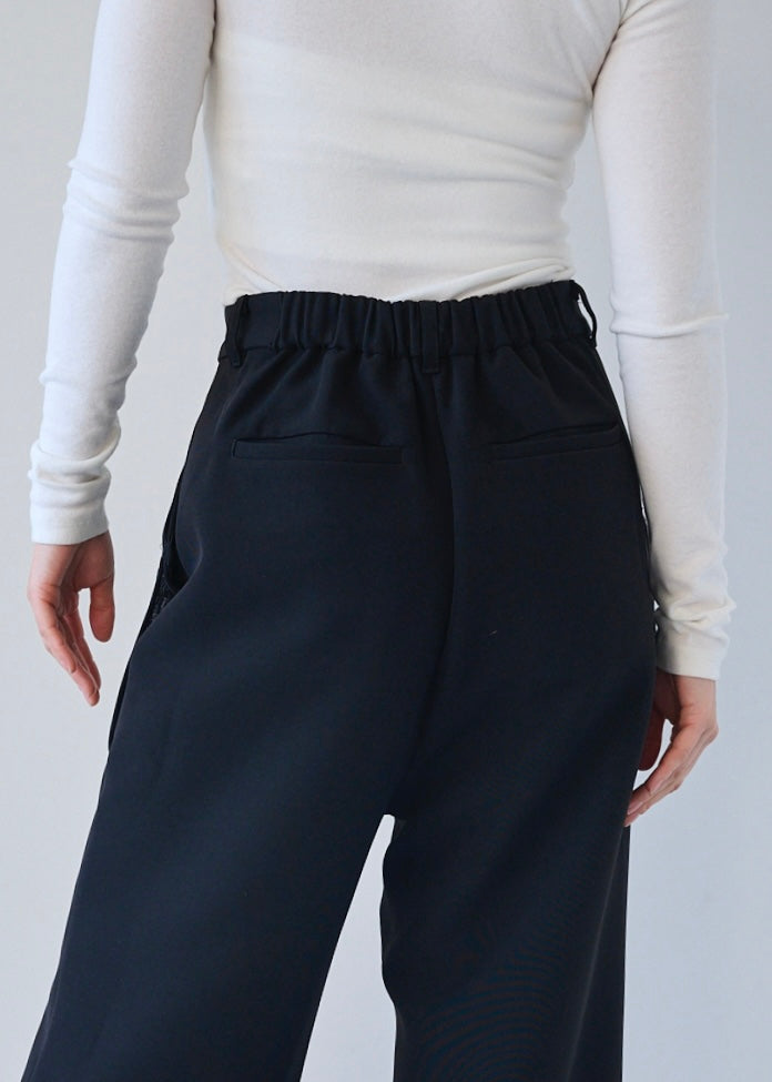 シアーコンビスリットパンツ_BLACK