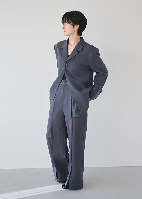 シアーコンビスリットパンツ_GREY