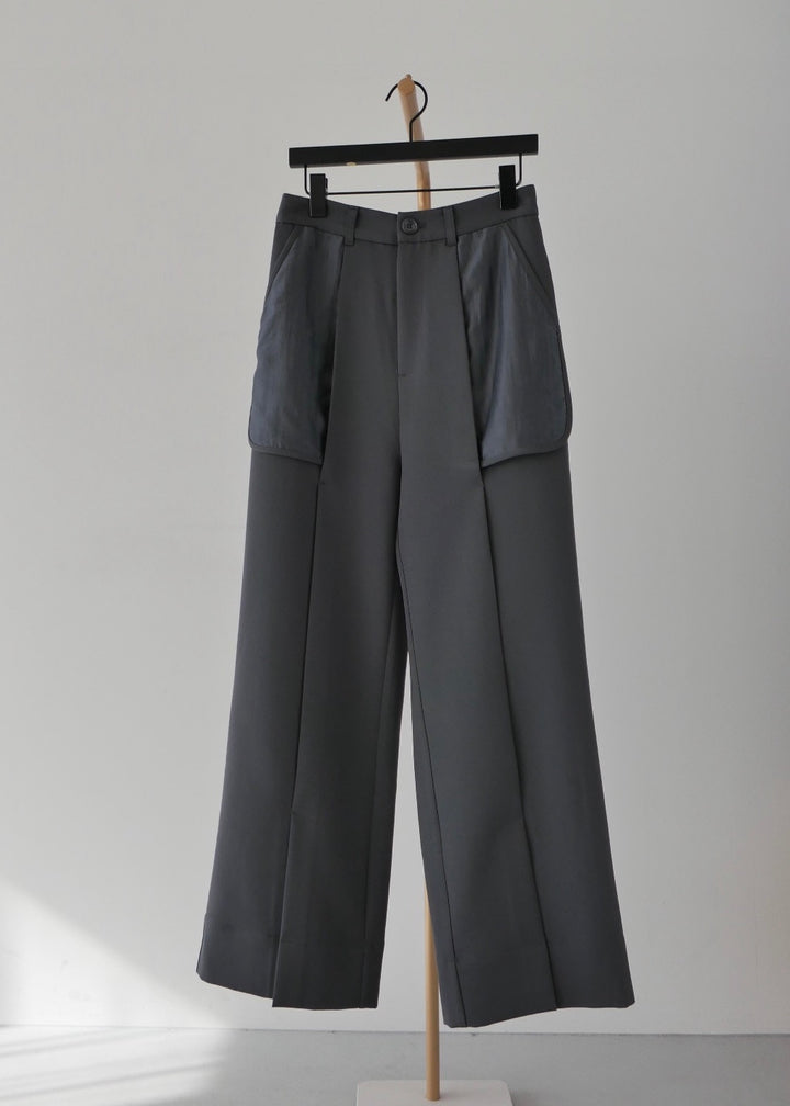 シアーコンビスリットパンツ_GREY