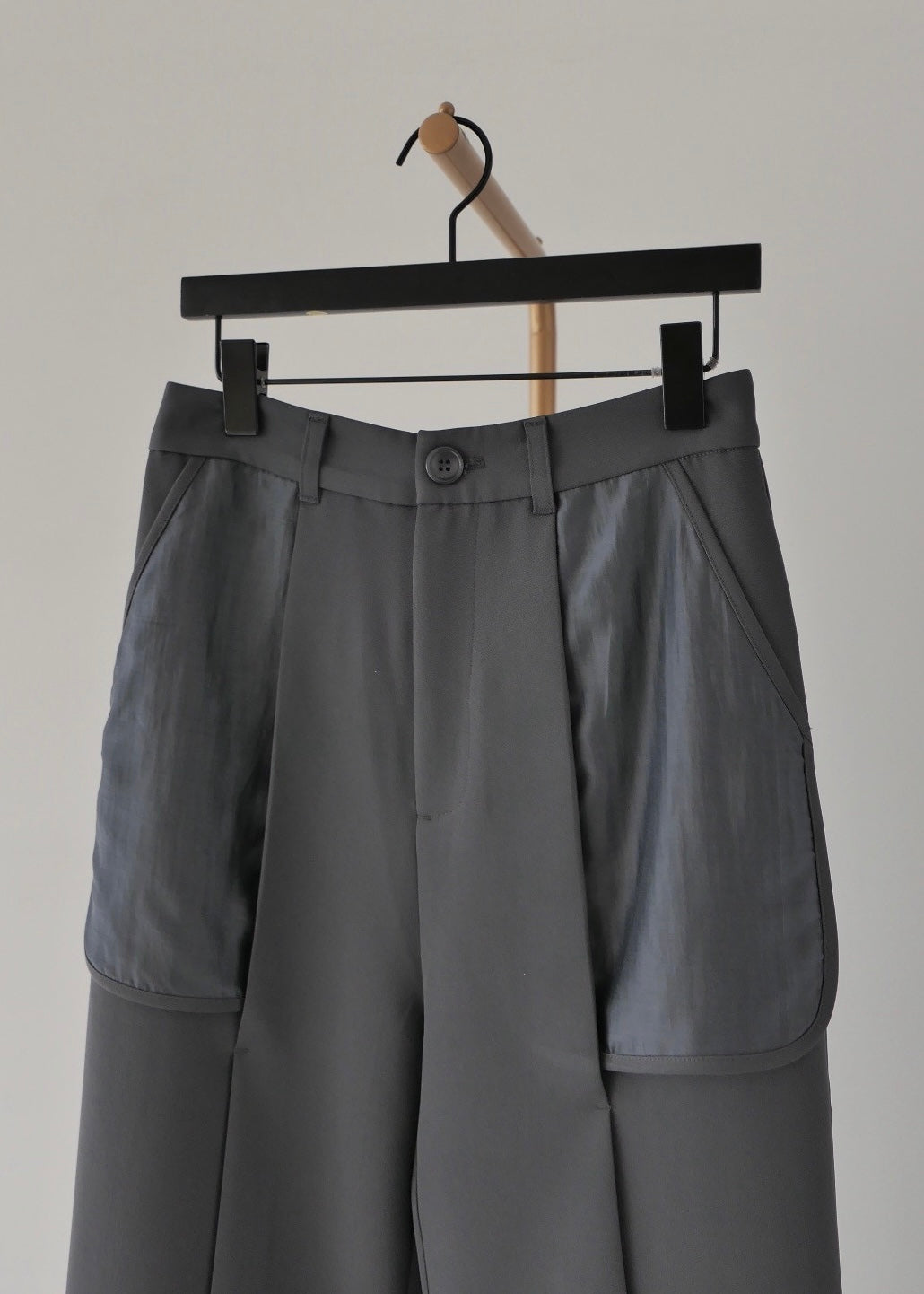 シアーコンビスリットパンツ_GREY