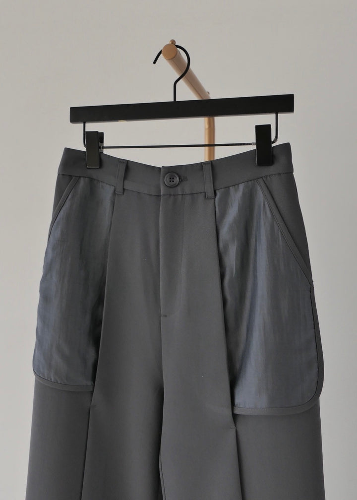 シアーコンビスリットパンツ_GREY