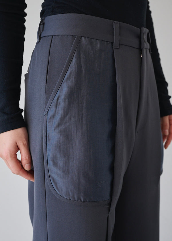 シアーコンビスリットパンツ_GREY