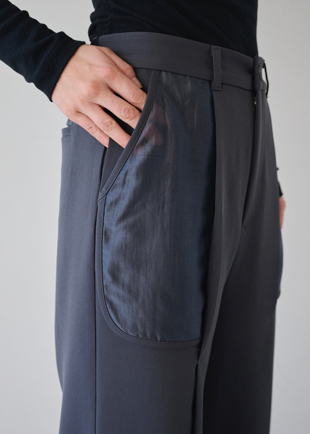 シアーコンビスリットパンツ_GREY