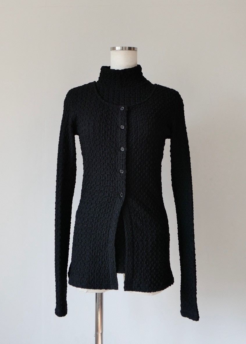 レイヤードポコポコトップス_BLACK