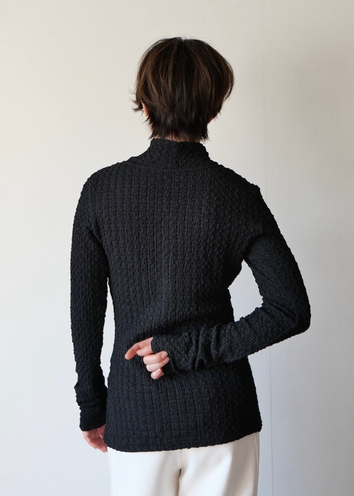 レイヤードポコポコトップス_BLACK