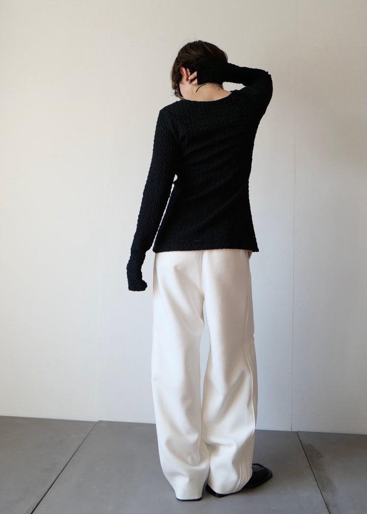 レイヤードポコポコトップス_BLACK