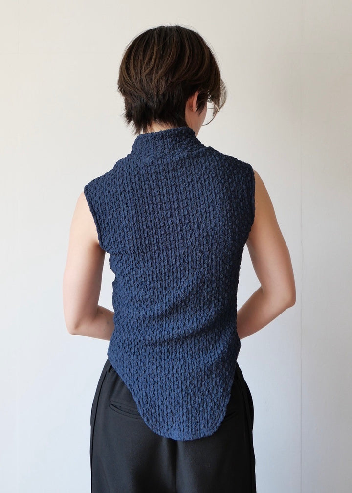 レイヤードポコポコトップス_NAVY