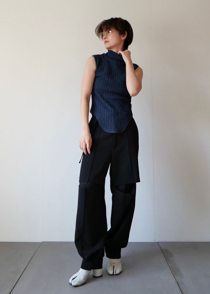 レイヤードポコポコトップス_NAVY