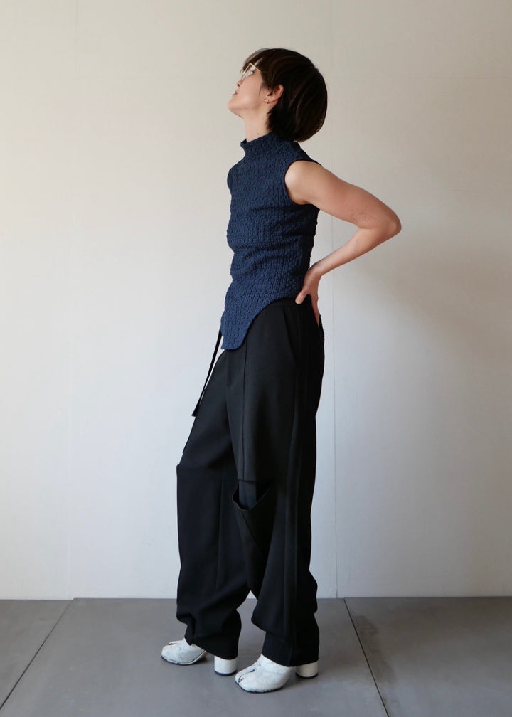 レイヤードポコポコトップス_NAVY