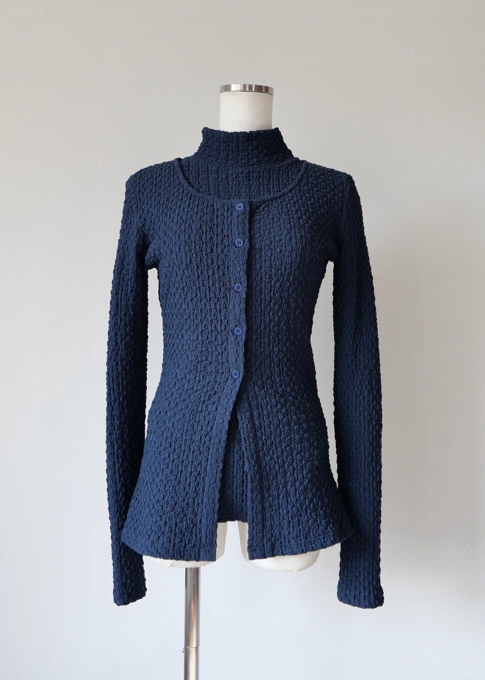 レイヤードポコポコトップス_NAVY