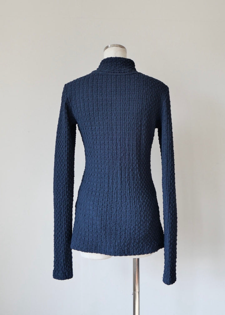 レイヤードポコポコトップス_NAVY