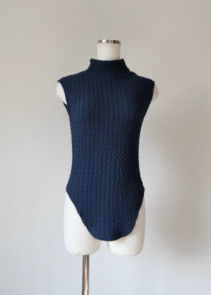 レイヤードポコポコトップス_NAVY