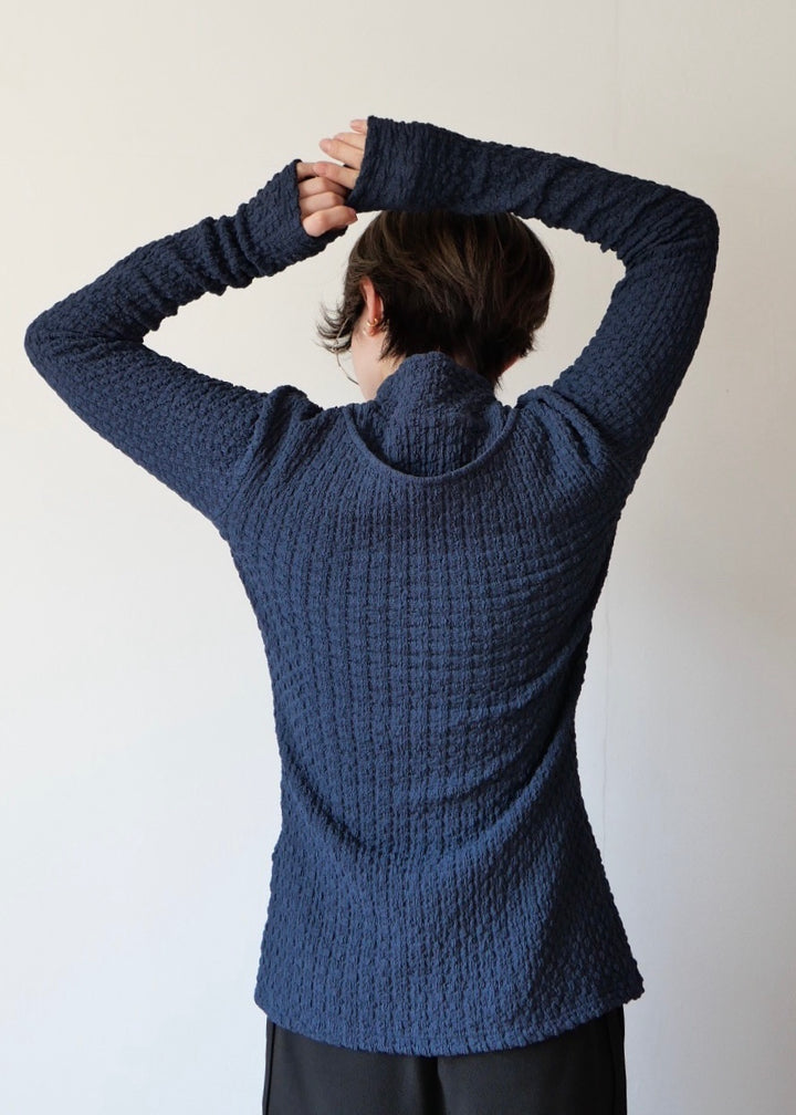 レイヤードポコポコトップス_NAVY