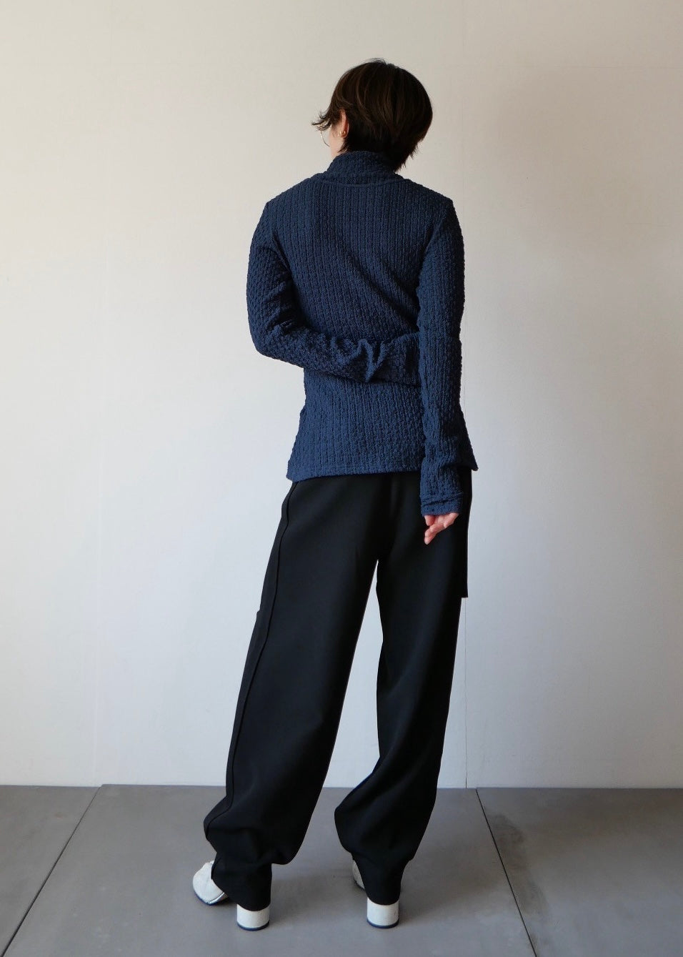 レイヤードポコポコトップス_NAVY