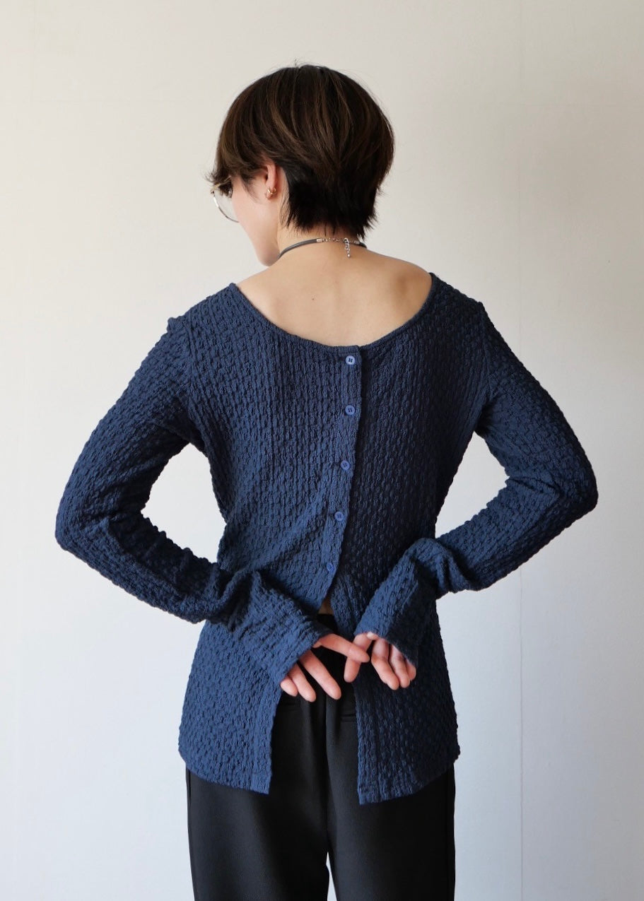 レイヤードポコポコトップス_NAVY