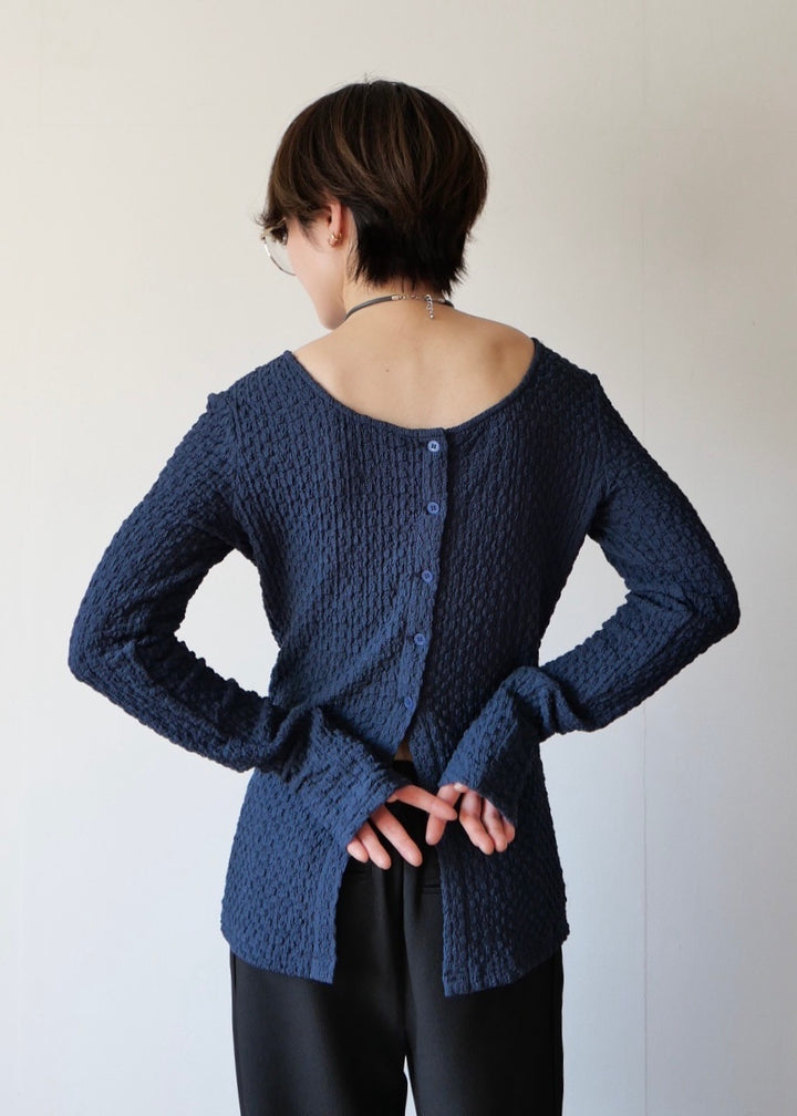 レイヤードポコポコトップス_NAVY