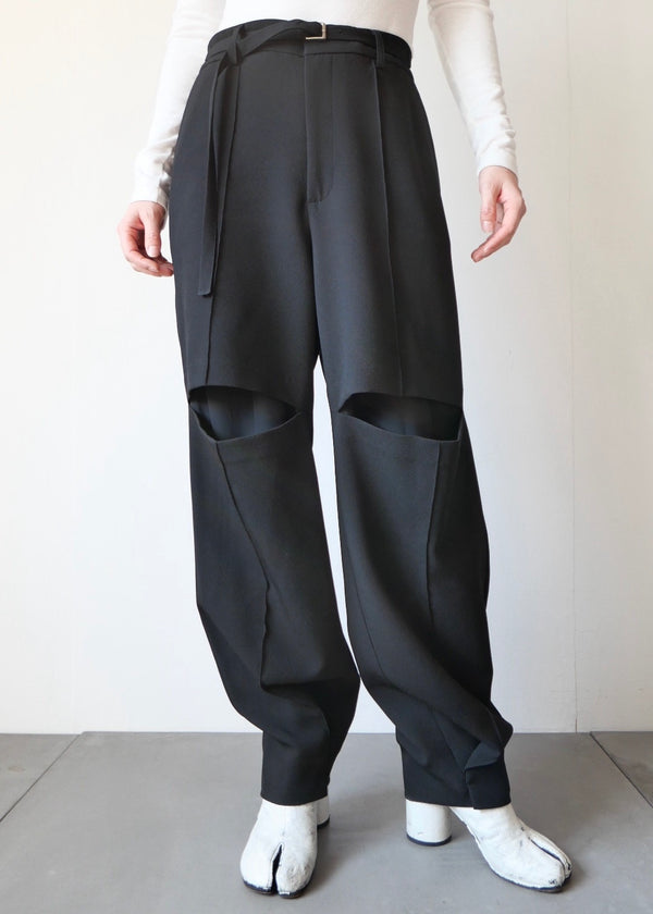 カットアウト2WAYパンツ_BLACK