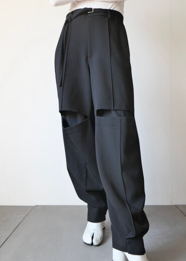 カットアウト2WAYパンツ_BLACK