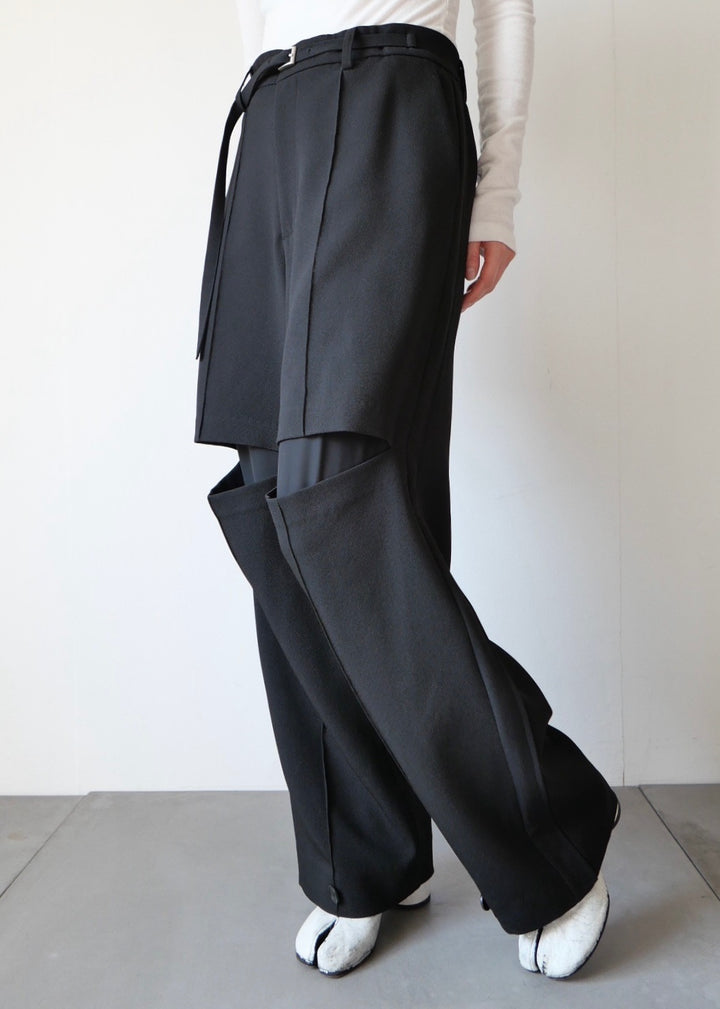 カットアウト2WAYパンツ_BLACK