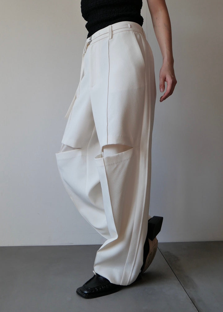 カットアウト2WAYパンツ_WHITE