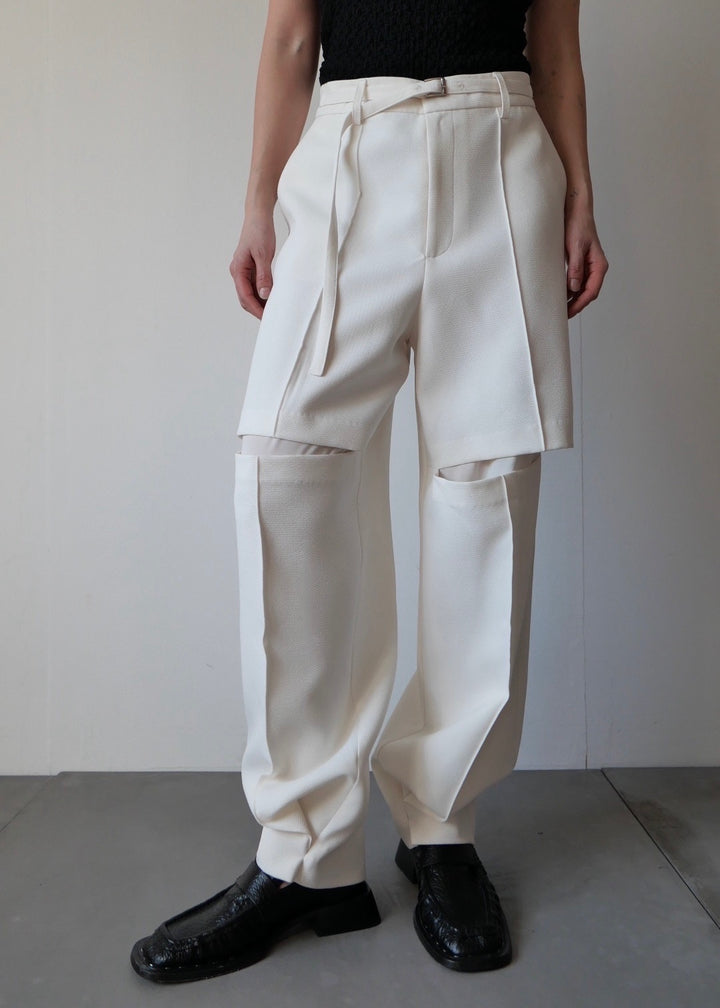 カットアウト2WAYパンツ_WHITE