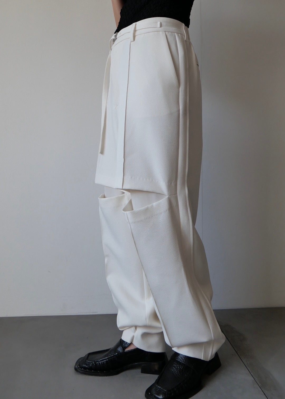 カットアウト2WAYパンツ_WHITE