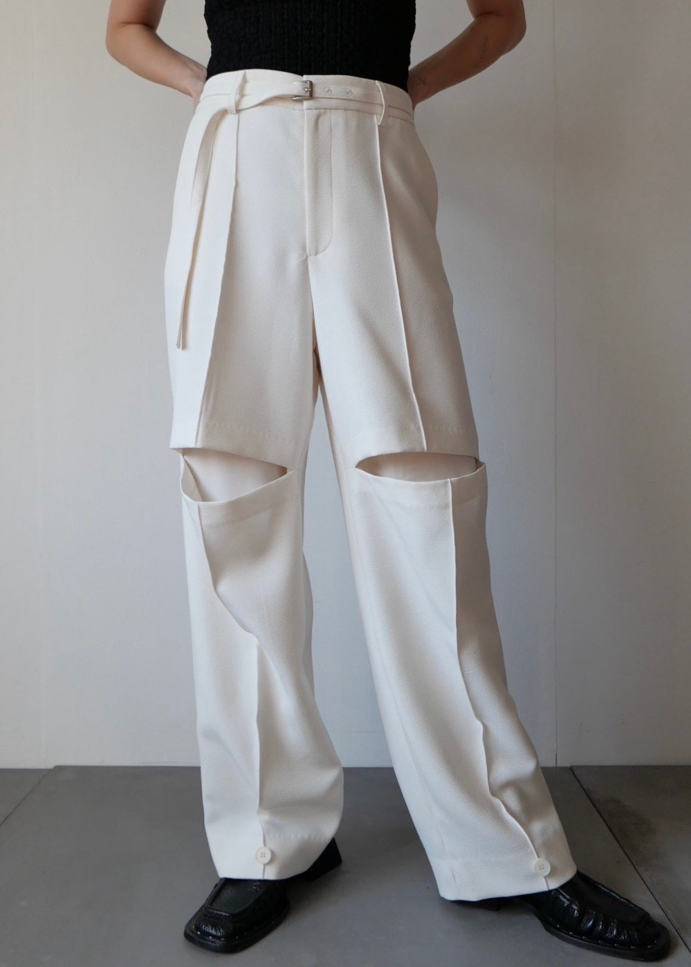 カットアウト2WAYパンツ_WHITE