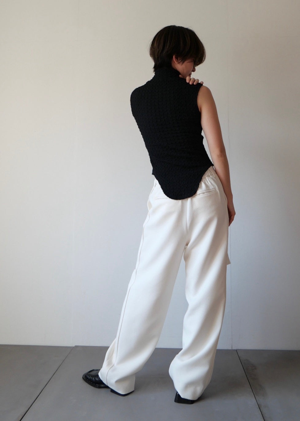 カットアウト2WAYパンツ_WHITE