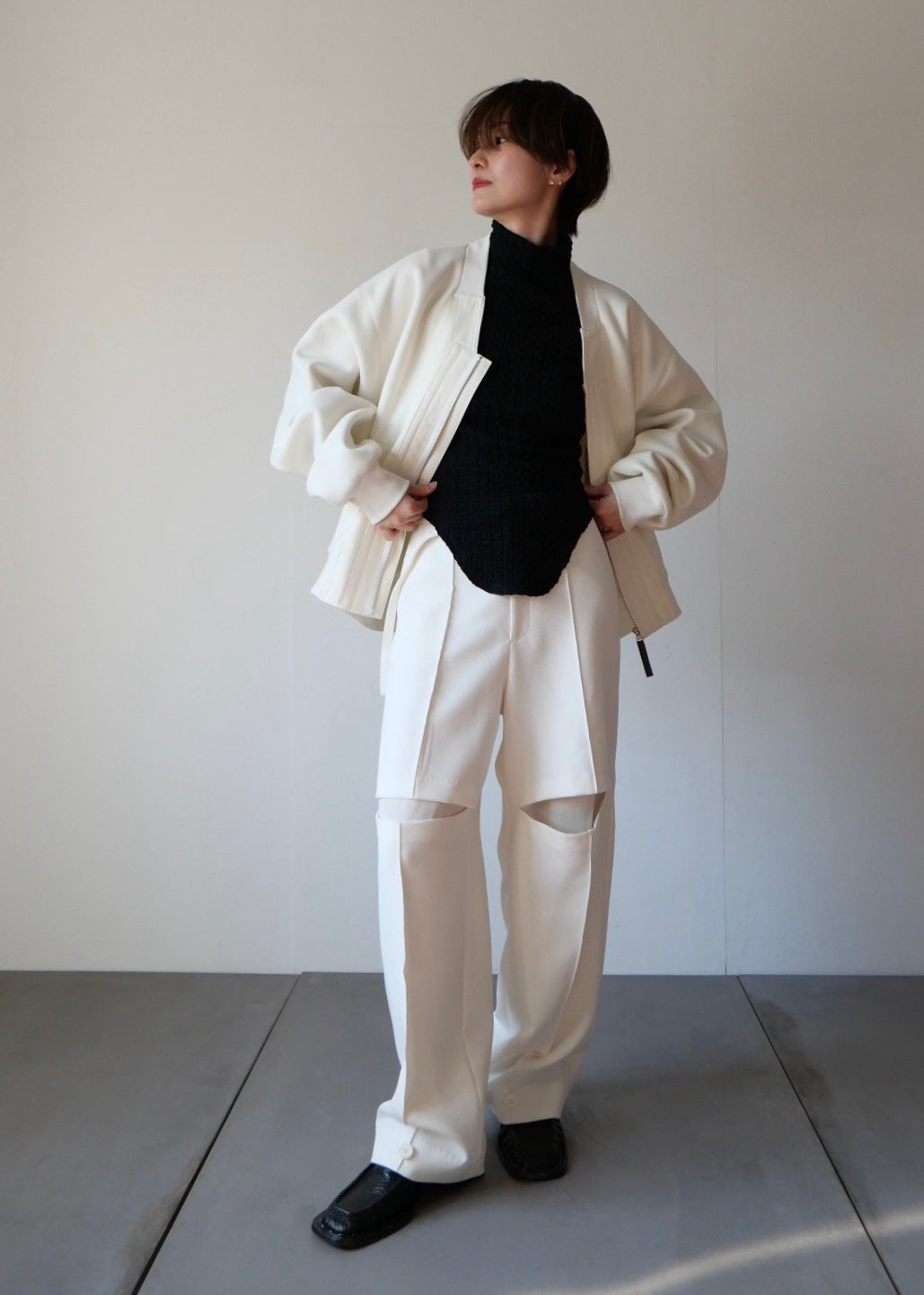 ドッキングボックスブルゾン_WHITE