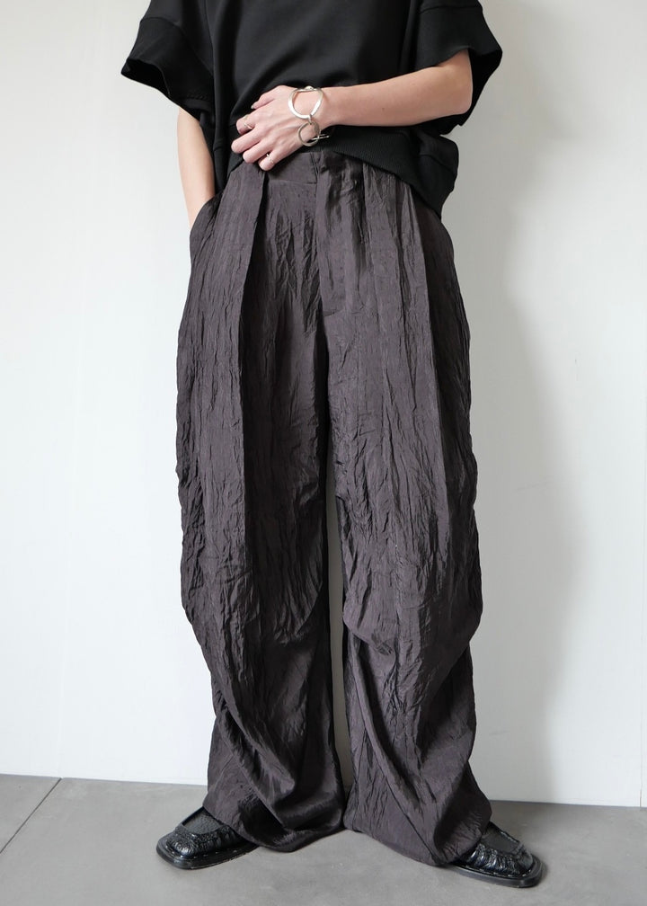 ドレープサテンワイドパンツ