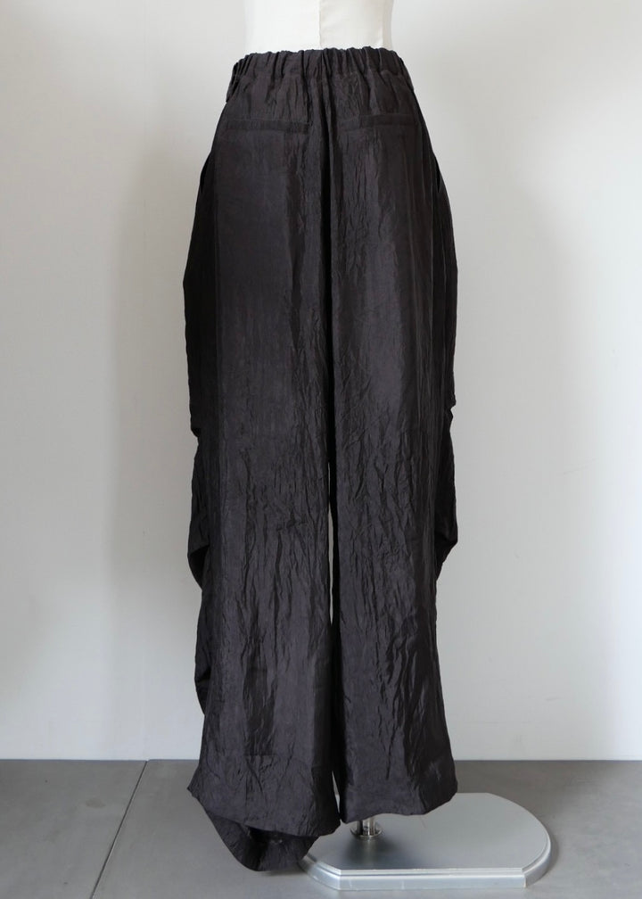 ドレープサテンワイドパンツ