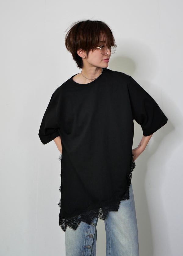 アシンメトリーレースTシャツ