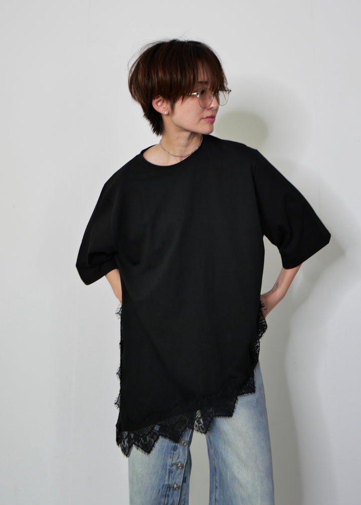 アシンメトリーレースTシャツ