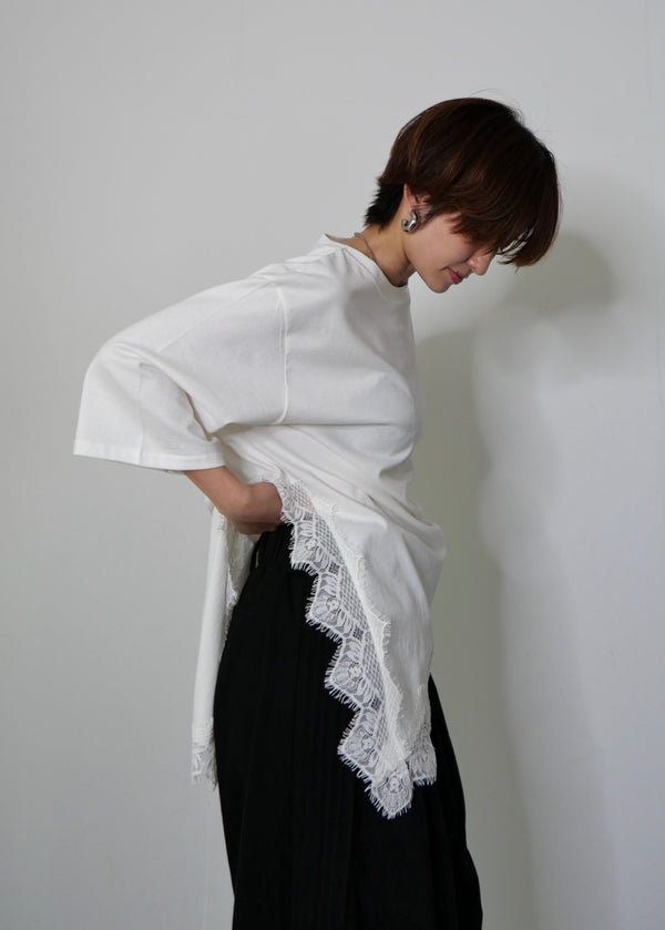 アシンメトリーレースTシャツ