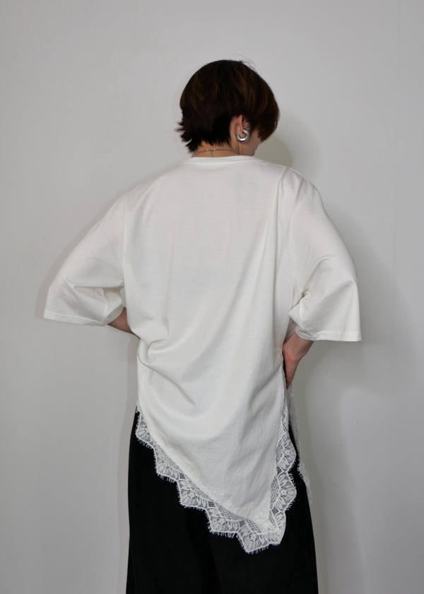 アシンメトリーレースTシャツ